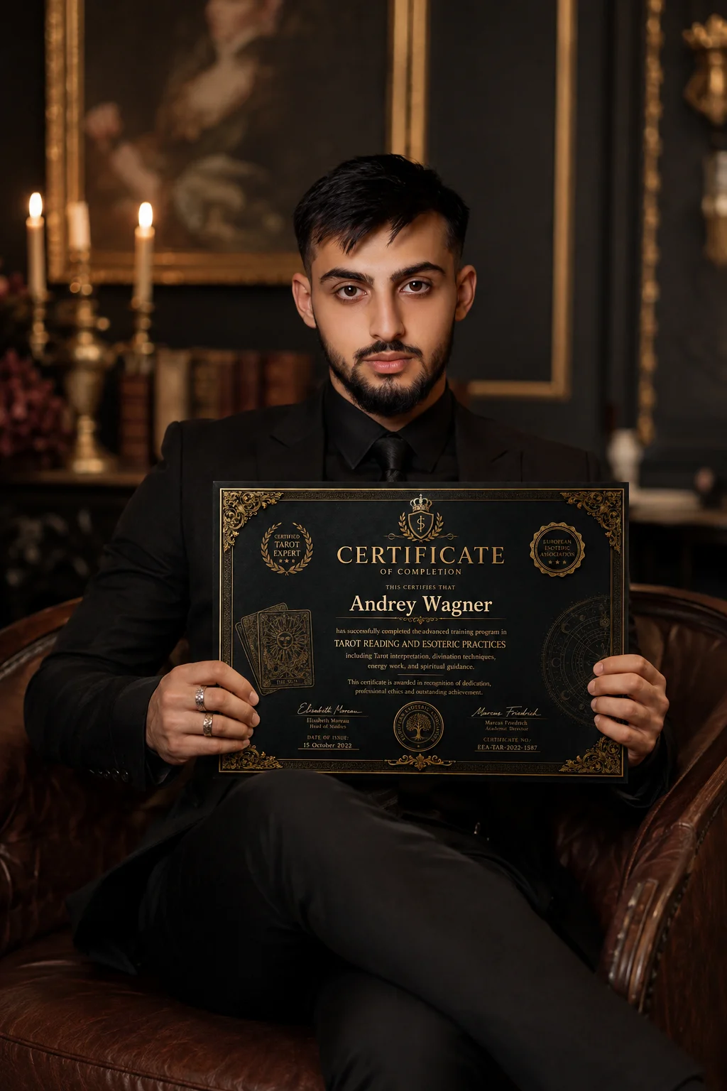 Andrey Wagner - Дипломированный Мастер Таро и Эзотерик в процессе работы